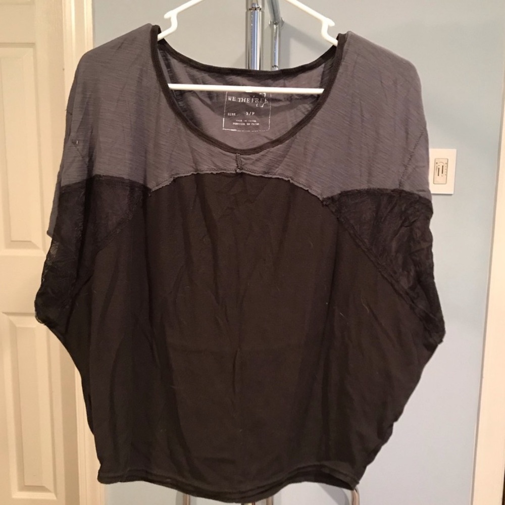 Free People Oversized Gray T-shirt